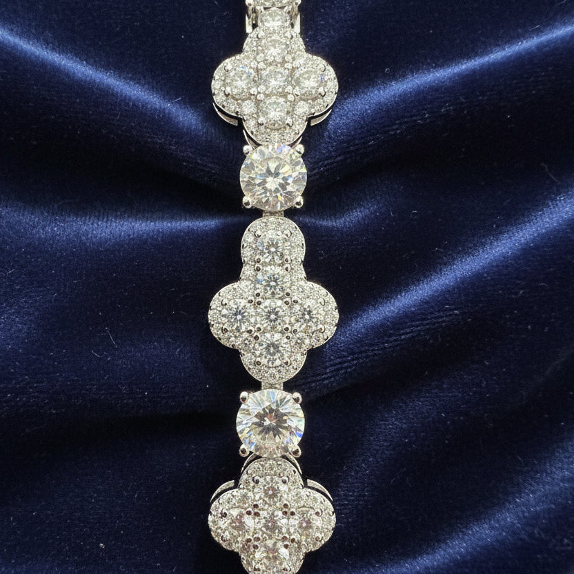 14CT 8" Moissanite Cross Bracelet