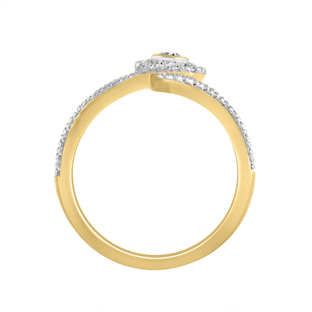 LADIES RING 0.33CT ROUND DIAMOND 14K YELLOW GOLD