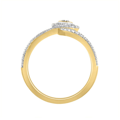 LADIES RING 0.33CT ROUND DIAMOND 14K YELLOW GOLD