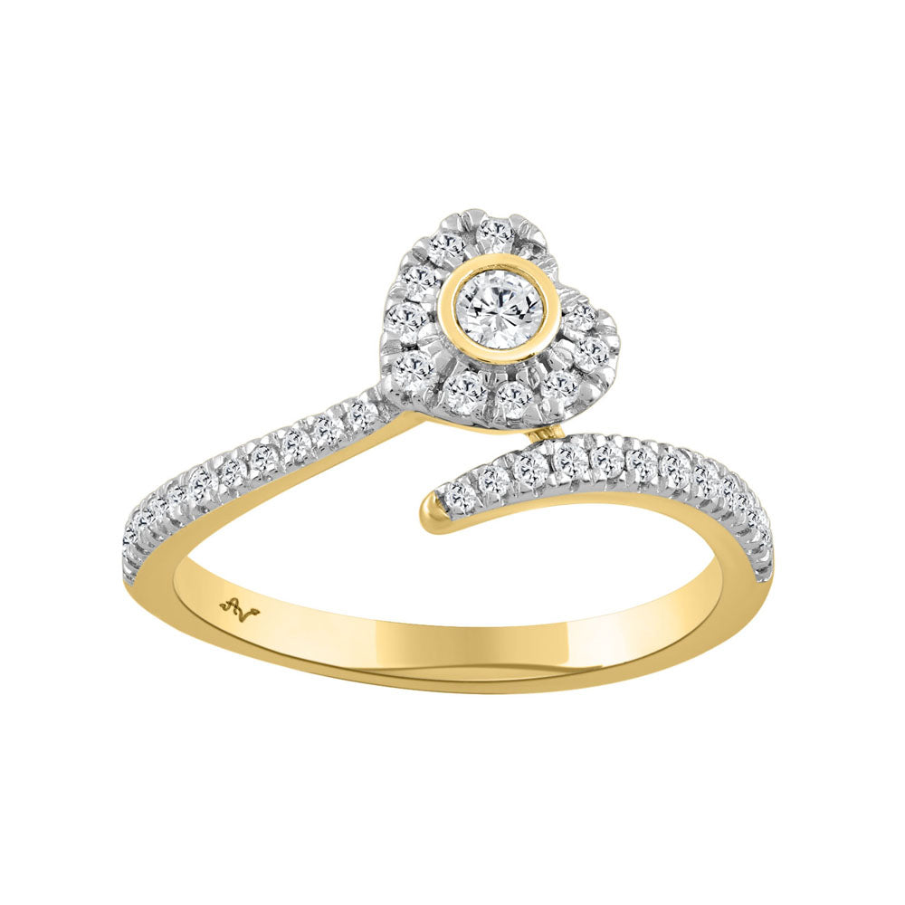 LADIES RING 0.33CT ROUND DIAMOND 14K YELLOW GOLD