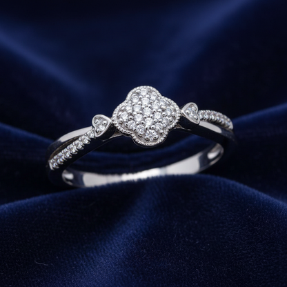 LADIES RING 0.15CT ROUND DIAMOND 14K WHITE GOLD