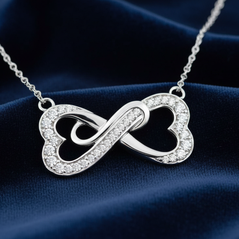 LADIES NECKLACE 0.20CT ROUND DIAMOND STERLING SILVER/WHITE GOLD