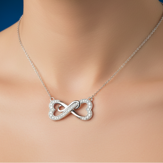 LADIES NECKLACE 0.20CT ROUND DIAMOND STERLING SILVER/WHITE GOLD