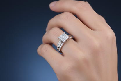 LADIES RING 0.20CT ROUND DIAMOND 10K WHITE GOLD