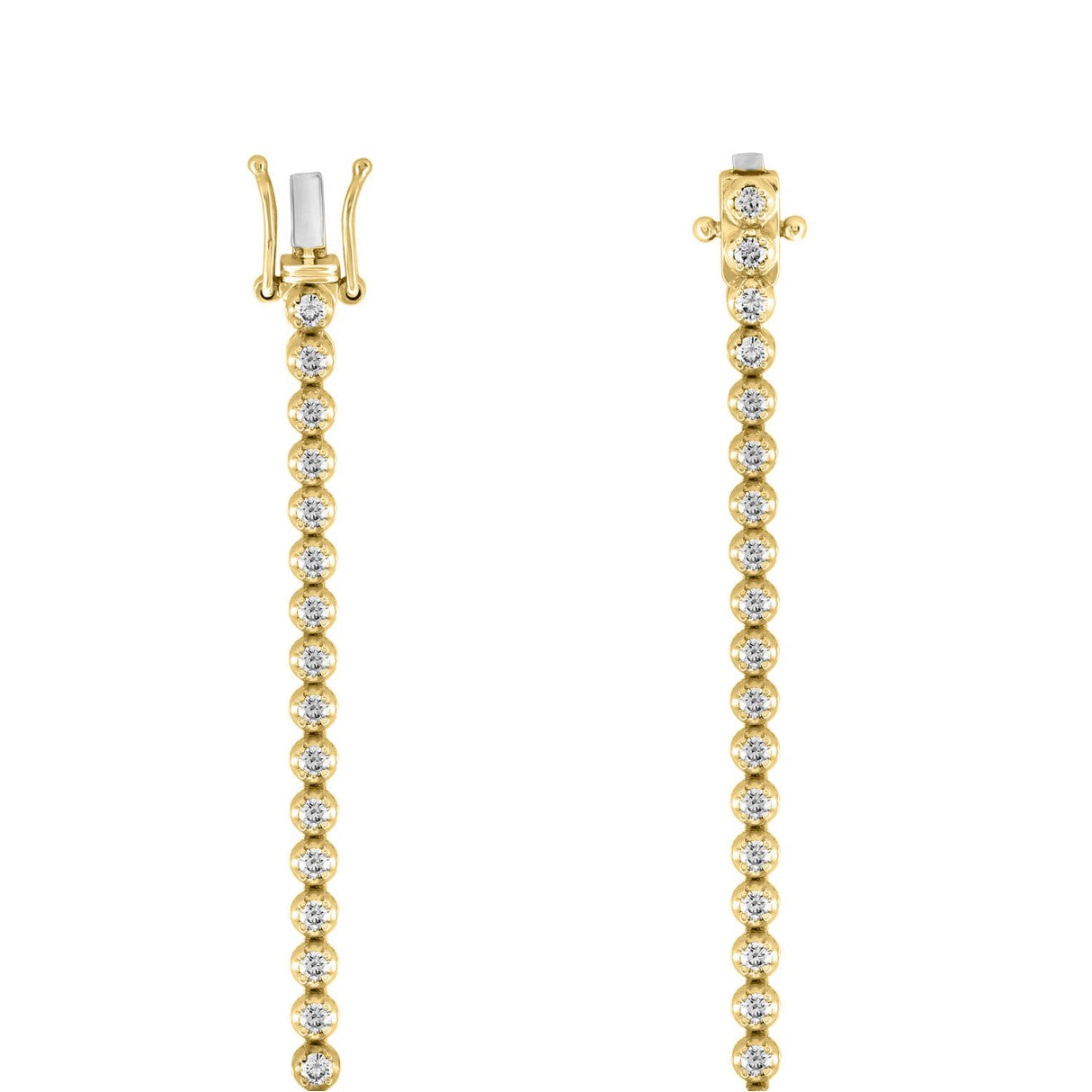 MENS NECKLACE 7CT ROUND DIAMOND 14K YELLOW GOLD