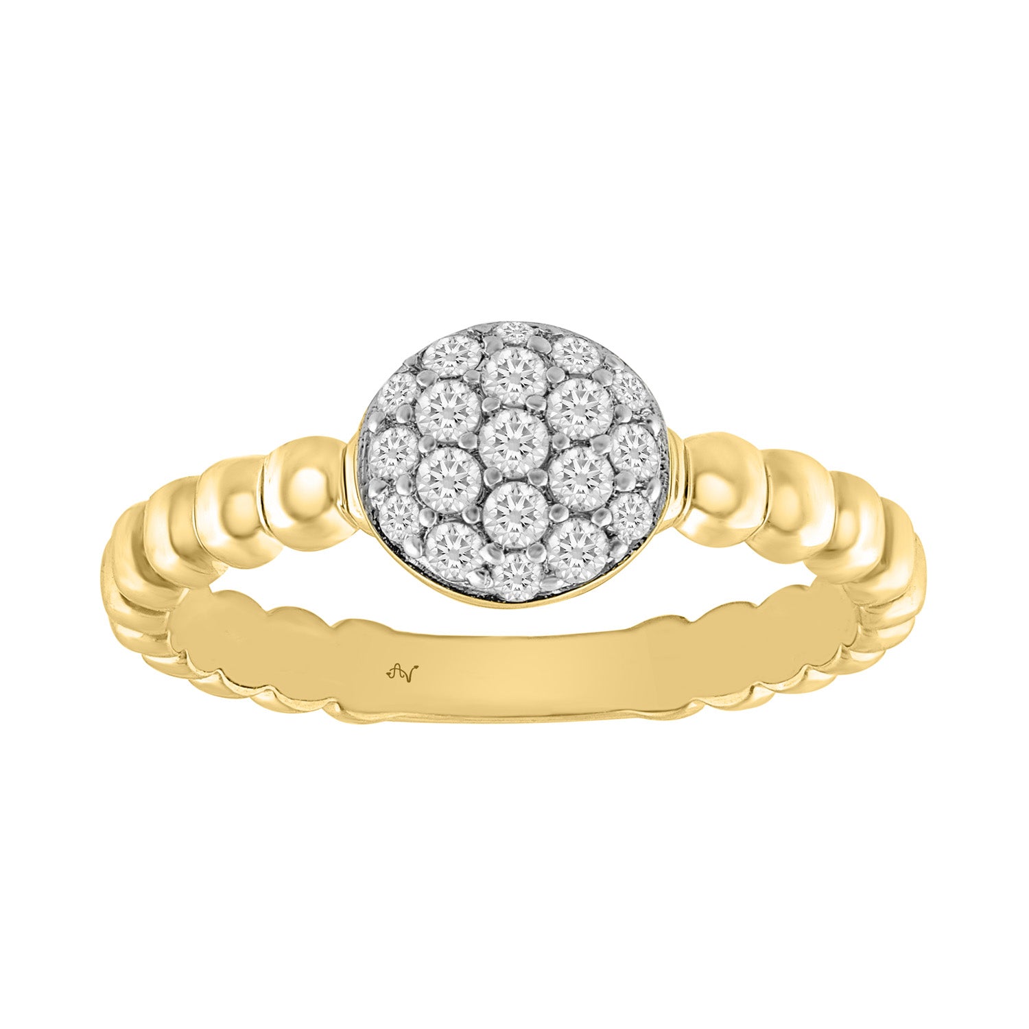 LADIES RING 0.25CT ROUND DIAMOND 14K YELLOW GOLD