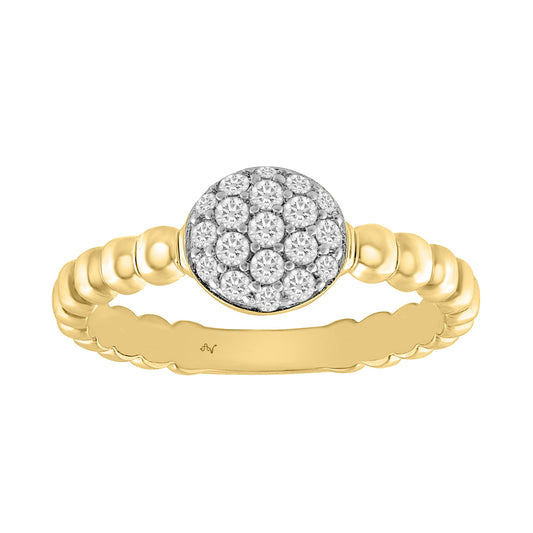 LADIES RING 0.25CT ROUND DIAMOND 14K YELLOW GOLD