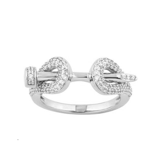 LADIES RING 0.33CT ROUND DIAMOND 14K WHITE GOLD