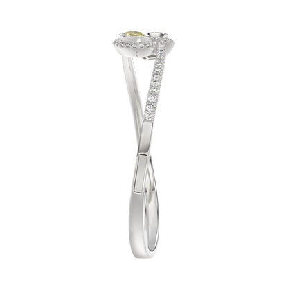 14K WHITE GOLD 3 1/2CT ROUND/OVAL/PEAR DIAMOND LADIES BANGLE (YELLOW PEAR/YELLOW OVAL DIAMOND)