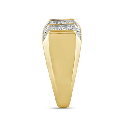 MEN'S RING ROUND DIAMOND 10K YELLOW GOLD