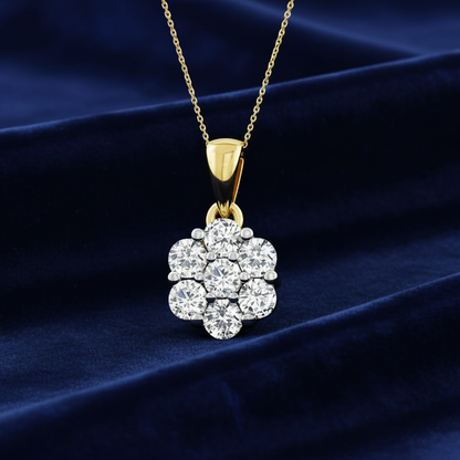 LADIES PENDANT WITH CHAIN 0.15CT ROUND DIAMOND 10K YELLOW GOLD