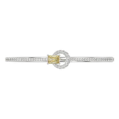 14K WHITE GOLD 2.00CT ROUND/RADIANT DIAMOND LADIES BANGLE