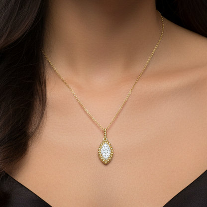 LADIES PENDANT 0.10CT ROUND DIAMOND 10K YELLOW GOLD