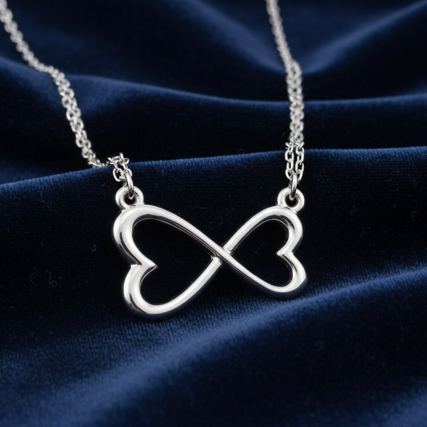 Infinity-Inspired Heart Necklace or Center