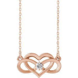 Accented Infinity-Inspired Heart Necklace or Center