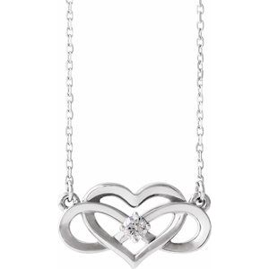 Accented Infinity-Inspired Heart Necklace or Center