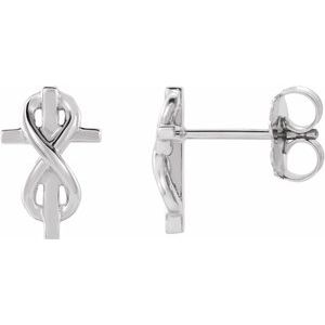 Infinity-Inspired Cross Earrings