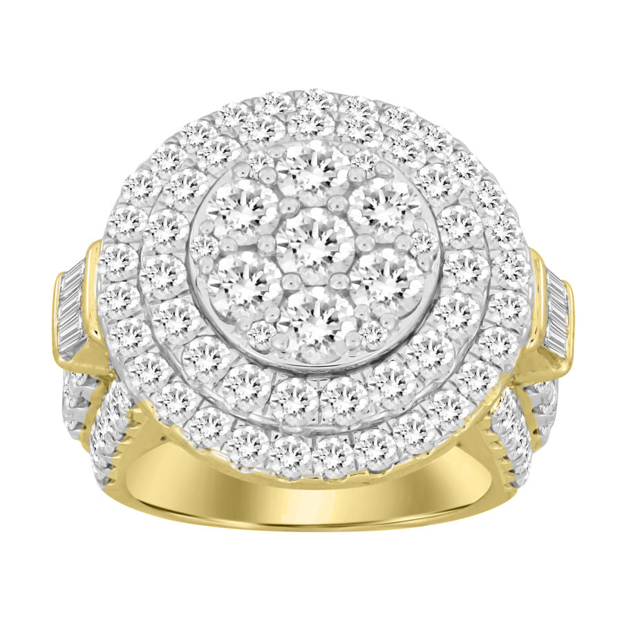 LADIES RING 5.00CT ROUND DIAMOND 10K YELLOW GOLD