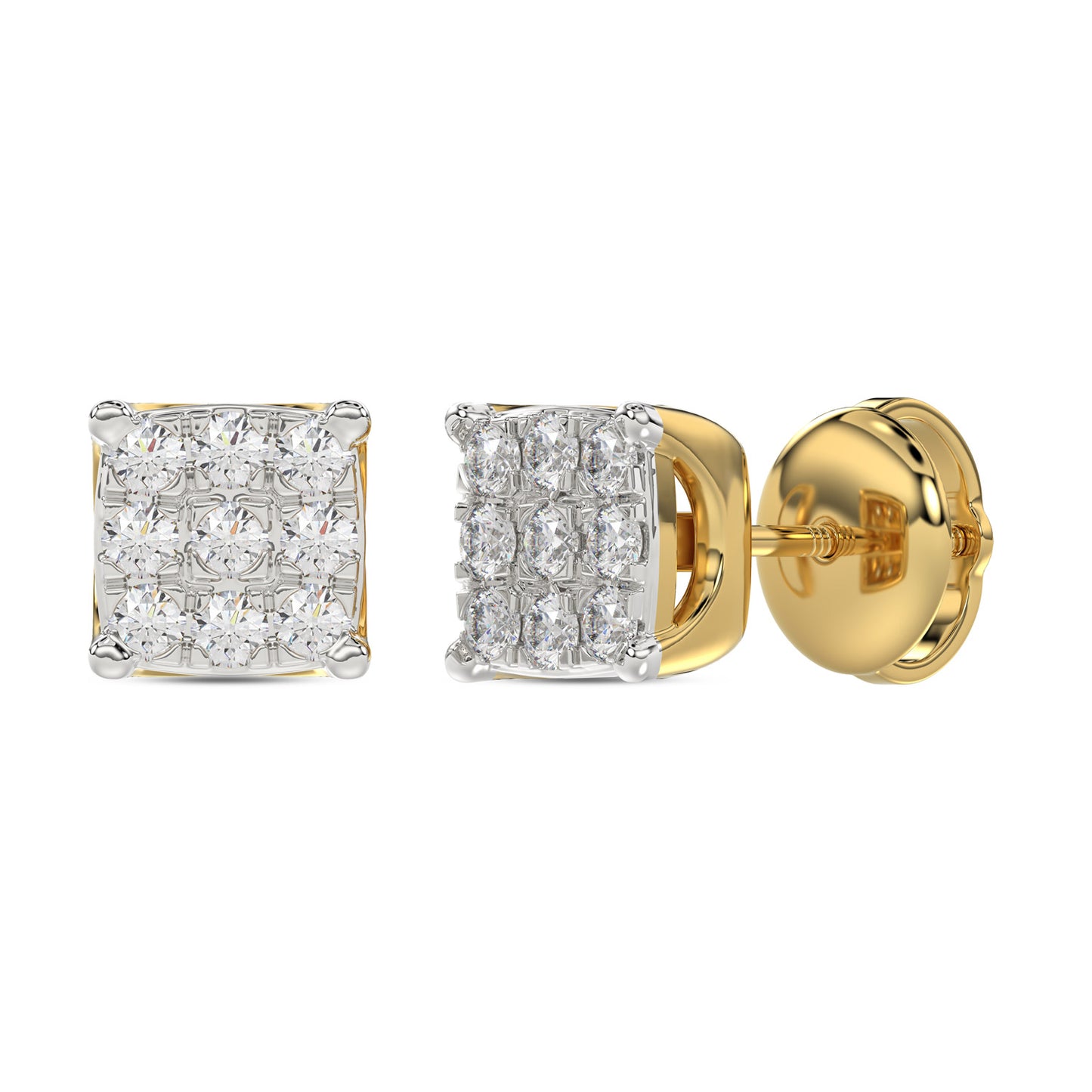 LADIES EARRING 0.25CT ROUND DIAMOND 10K YELLOW GOLD