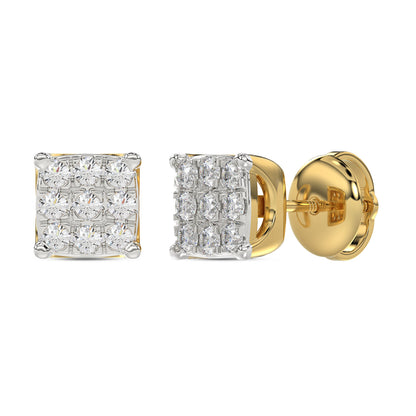 LADIES EARRING 0.25CT ROUND DIAMOND 10K YELLOW GOLD