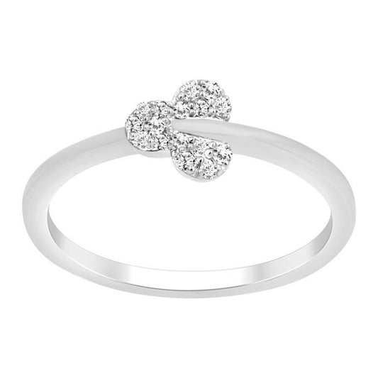 LADIES RING 0.10CT ROUND DIAMOND 10K WHITE GOLD