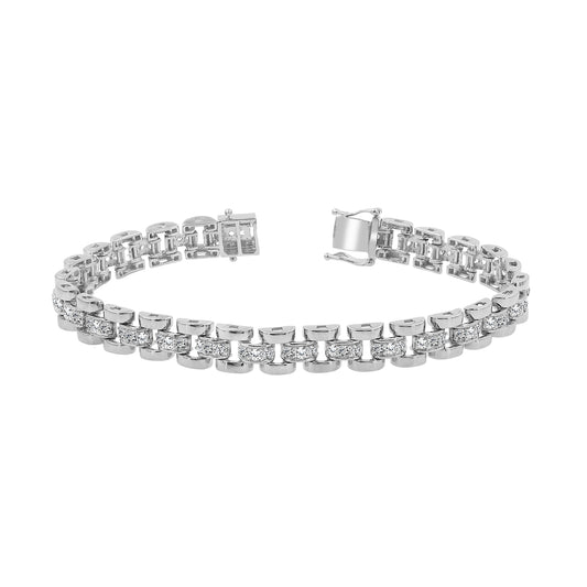 LADIES BRACELET 2.00CT ROUND DIAMOND 14K WHITE GOLD