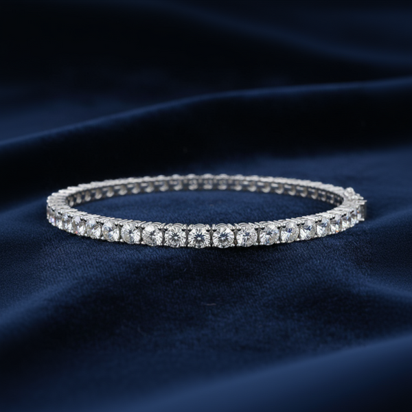 LADIES TENNIS BRACELET 12 1/2CT ROUND DIAMOND 14K WHITE GOLD