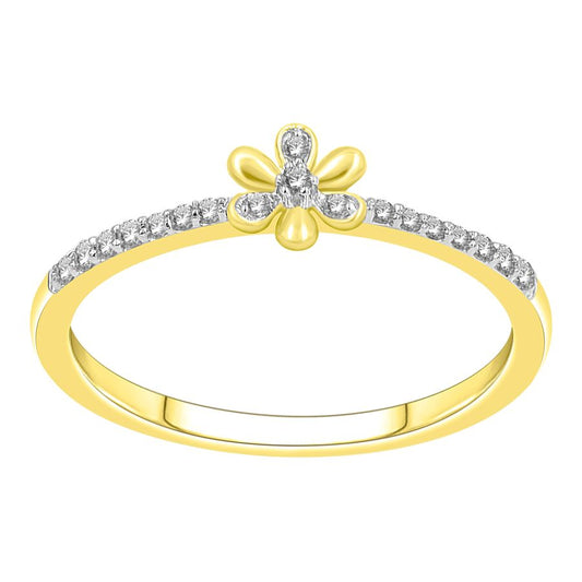 LADIES RING 0.10CT ROUND DIAMOND 10K YELLOW GOLD