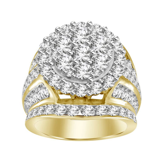 LADIES RING 5.00CT ROUND DIAMOND 10K YELLOW GOLD