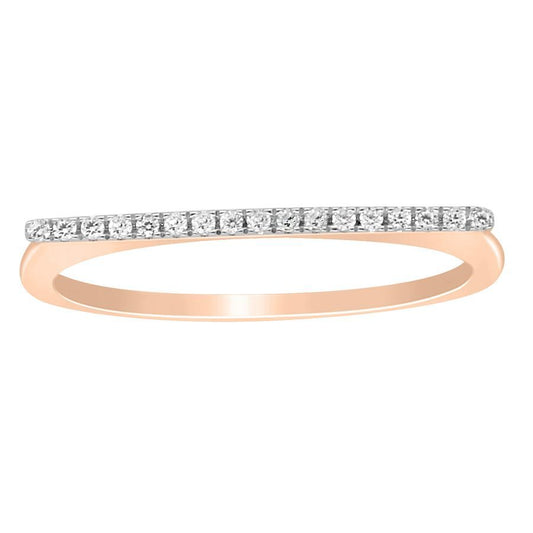 LADIES RING 0.07CT ROUND DIAMOND 10K ROSE GOLD