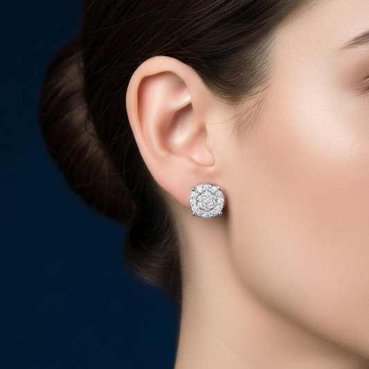 LADIES EARRING 0.25CT ROUND DIAMONDSTERLING SILVER/WHITE