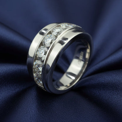 Men's Band 2CT Lab Diamond 14K Gold