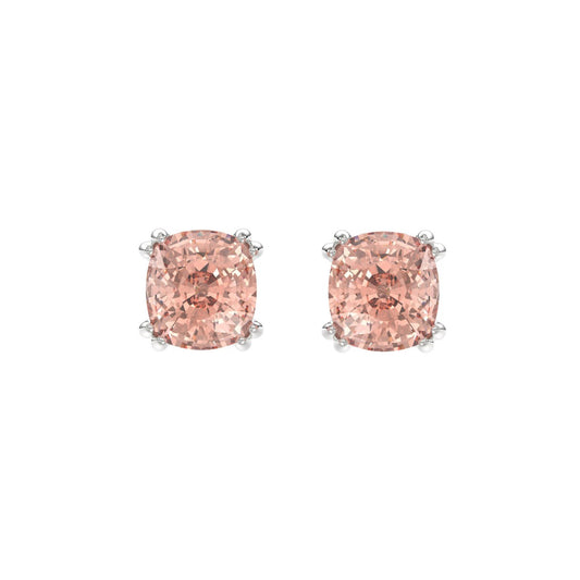 14K WHITE GOLD 2.00CT PINK CUSHION DIAMOND LADIES EARRINGS