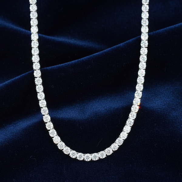 14K WHITE GOLD 9 1/2CT 16" ROUND DIAMOND LADIES TENNIS NECKLACE