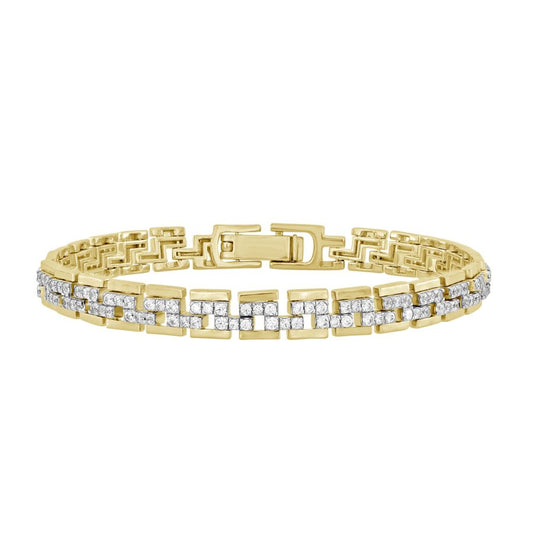 LADIES  BRACELET 2.00CT ROUND DIAMOND 14K YELLOW GOLD