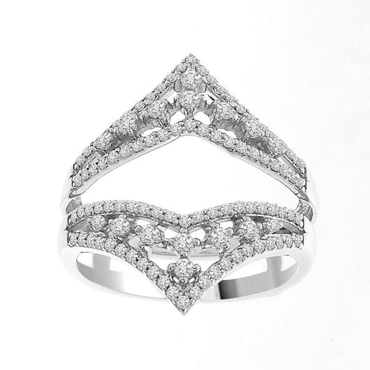 LADIES WRAP RING 0.50CT ROUND DIAMOND 14K WHITE GOLD