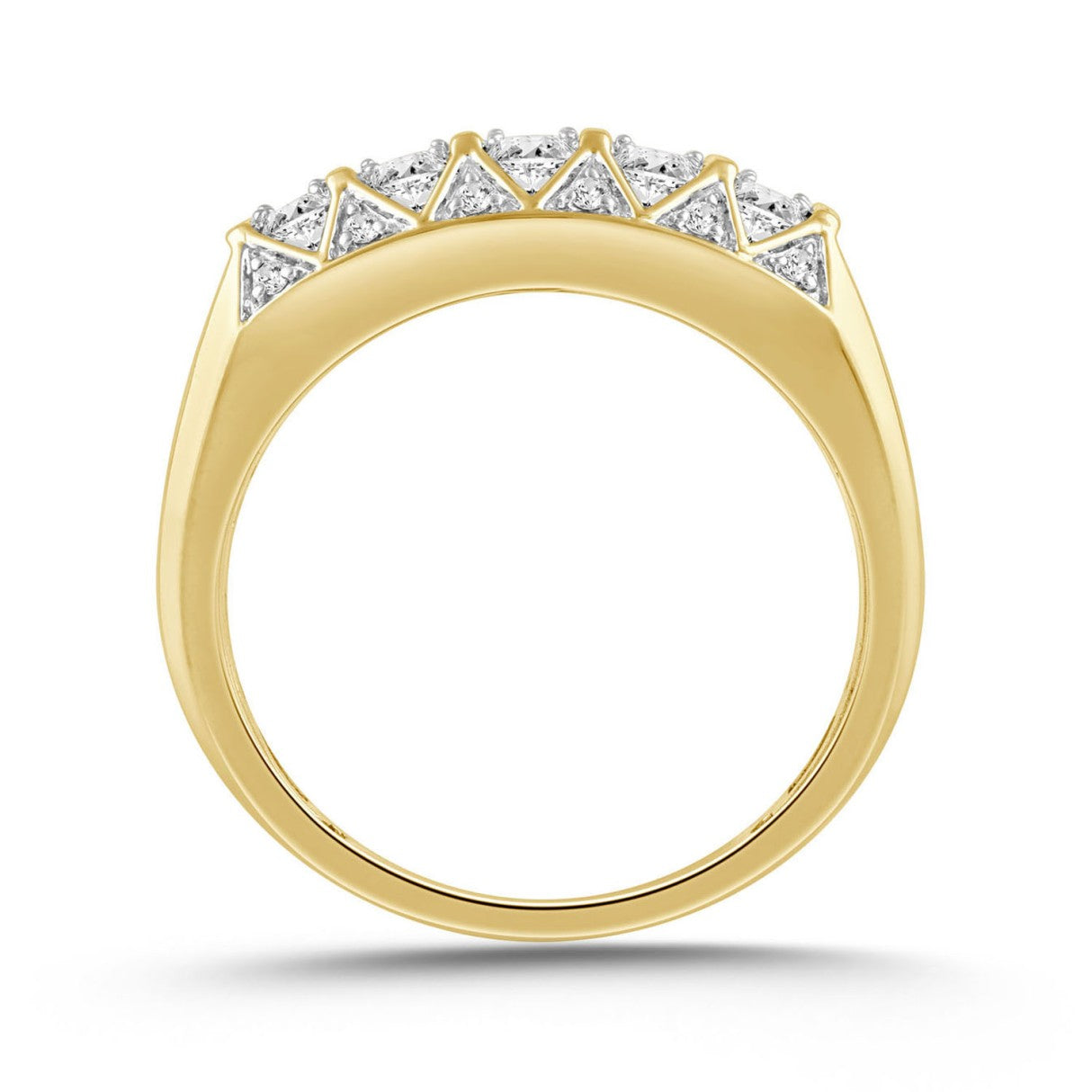 MEN'S RING ROUND DIAMOND 10K YELLOW GOLD