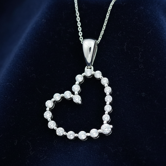 LADIES PENDANT WITH CHAIN 0.25CT ROUND DIAMOND 10K WHITE GOLD