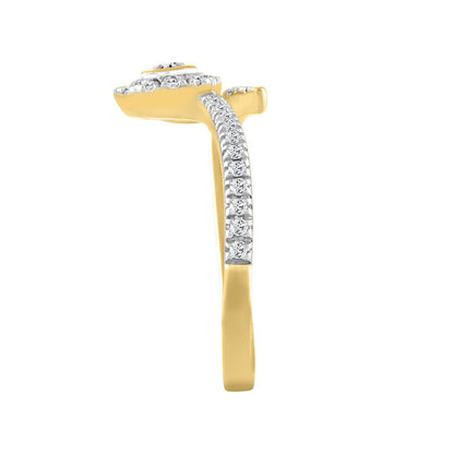 LADIES RING 0.33CT ROUND DIAMOND 14K YELLOW GOLD