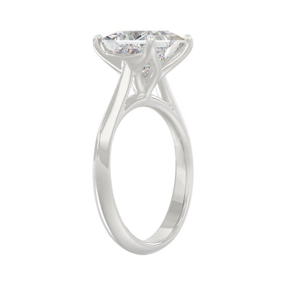 LADIES SOLITAIRE RING 4CT PRINCESS DIAMOND 14K WHITE GOLD