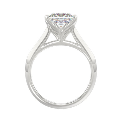 LADIES SOLITAIRE RING 4CT PRINCESS DIAMOND 14K WHITE GOLD