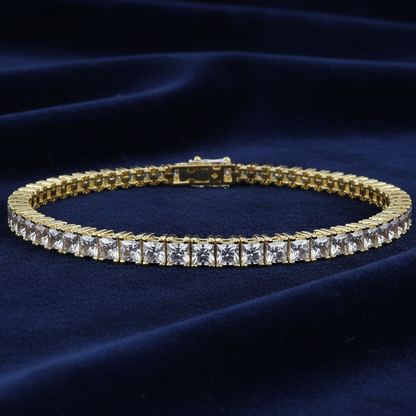 LADIES BRACELET 7CT PRINCESS DIAMOND 14K YELLOW GOLD