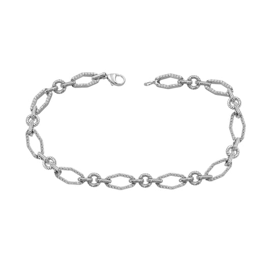 LADIES BRACELET 0.75CT ROUND DIAMOND 14K WHITE GOLD