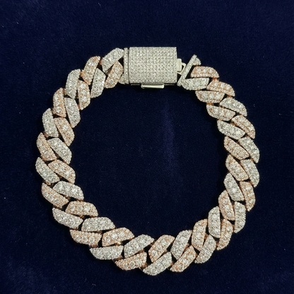 12CT 8" Moissanite Cuban Bracelet